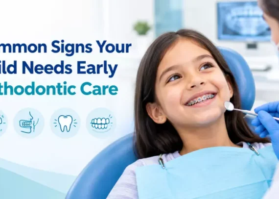 Common signs your child needs early orthodontic care, shown during a dental check-up at Kiddie Dental Home, Wakad